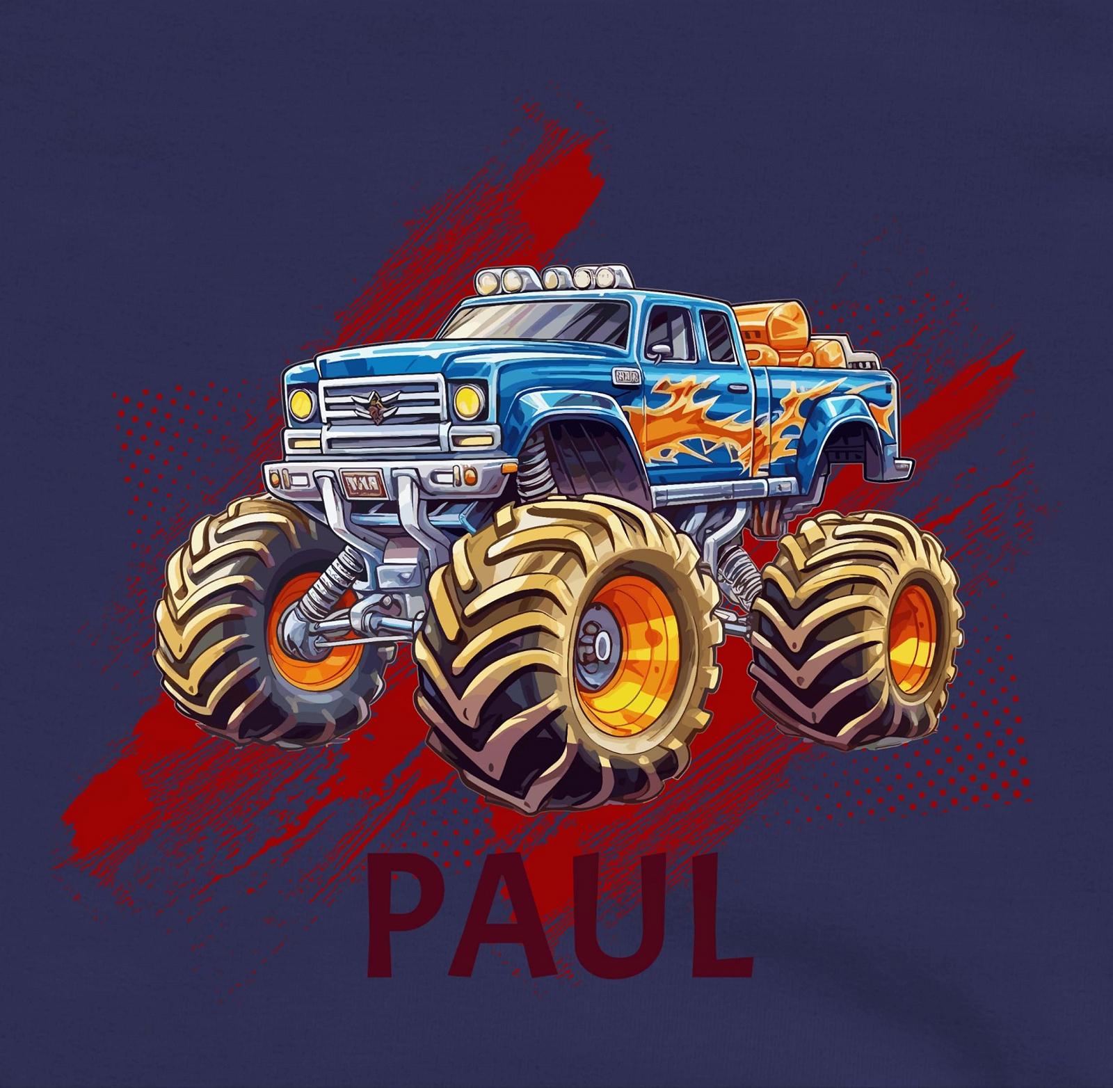 Джемпер Shirtracer Детская Толстовка для мальчиков и девочек - Автомобиль - Monster Truck с именем | Monster Truck Персонализированный | Giant Truck, фото №2