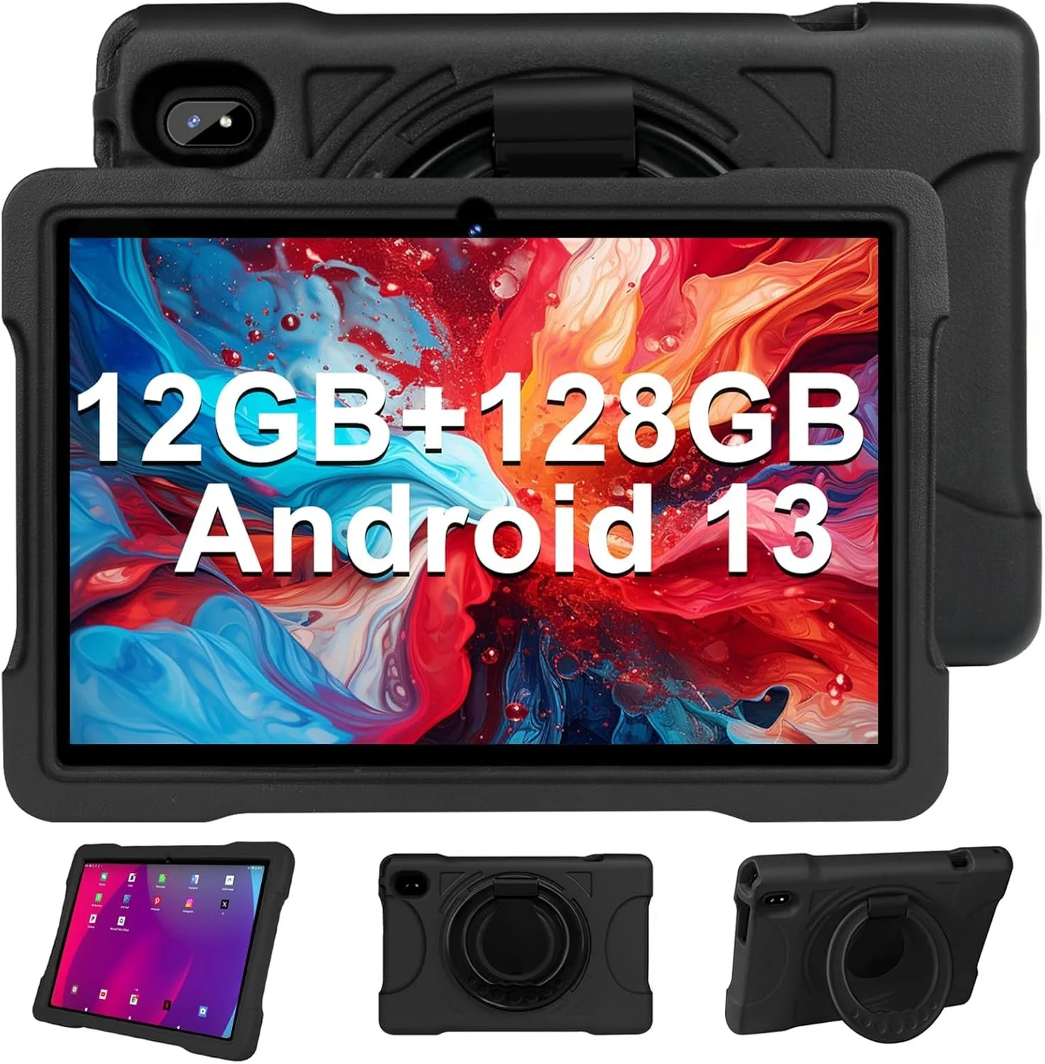 Планшет 10.1" Jusyea J5 6+6/128Gb 8 ядер Android 13 6000 mAh Чорний, фото №1