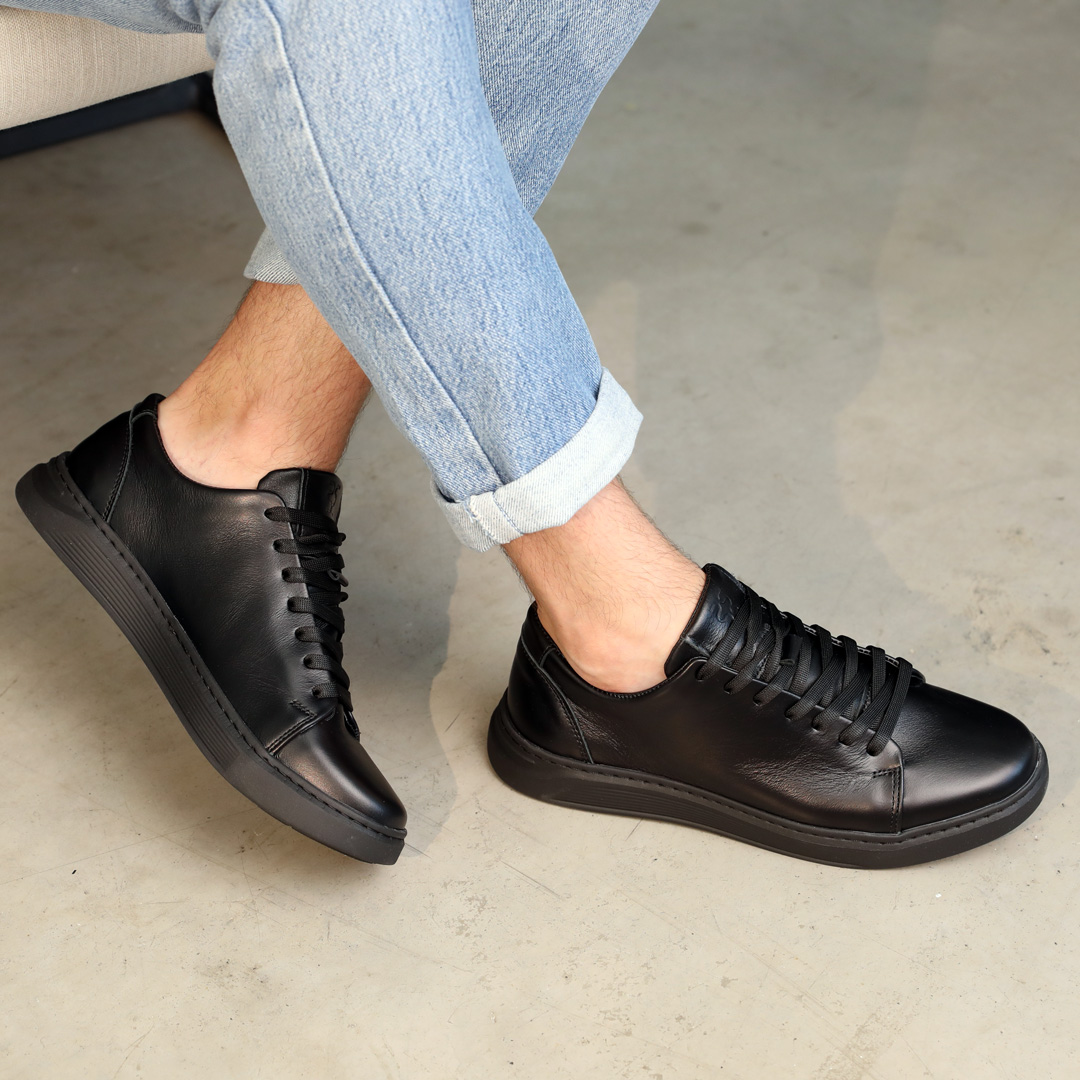 Кеди шкіряні чоловічі 586426 Чорні 40 41 42 43 44 45, фото №7