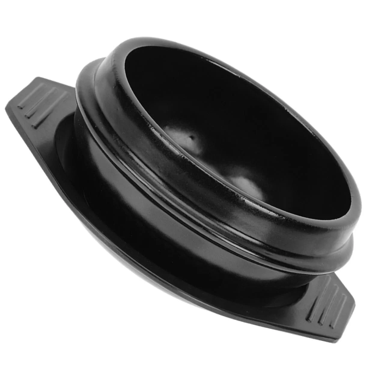 Кастрюля для бибимбапа керамическая круглая с двойными ручками и термостойкой подставкой, фото №1