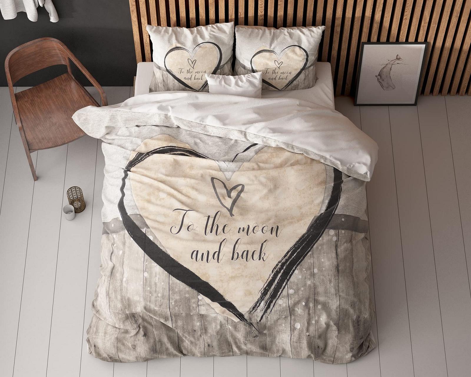 Постільна білизна Sleeptime Love Коричневий, 135 cm x 200 cm, 4 предм., з 2 наволочками 80 cm x 80 cm, фото №2