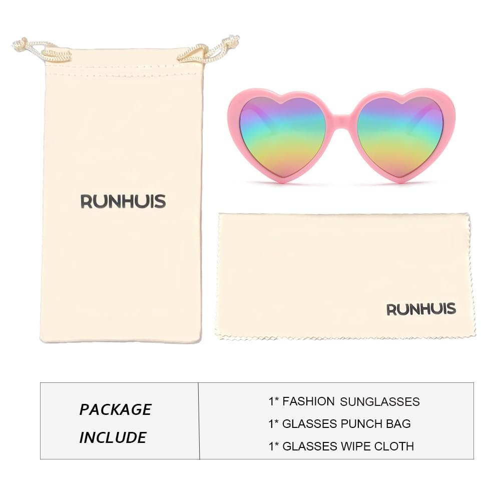 Сонцезахисні окуляри Форма серця Поляризовані Модні RUNHUIS для жінок та чоловіків Вінтажні Ретро, фото №4