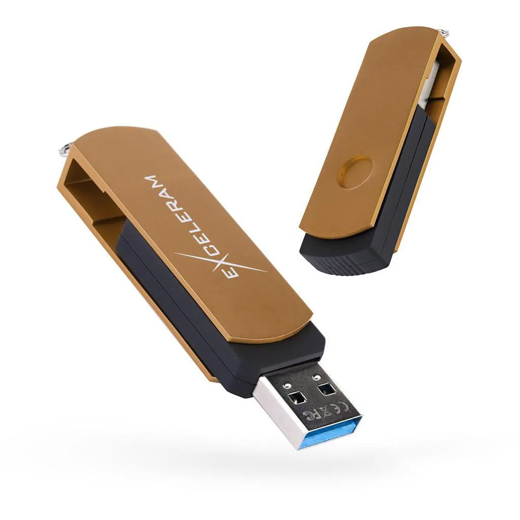 USB флеш-накопитель Exceleram 128gb P2 Series Brown/Black USB 3.1 Gen 1 EXP2U3BRB128, фото №1