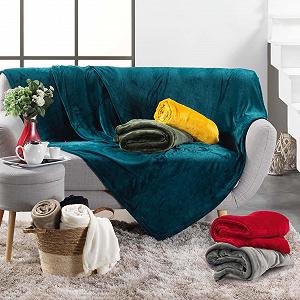 Плед Douceur d'Int".rieur FLANOU Однотонный 180 x 220 см Терракотовый synthetic.ua - Фото 1