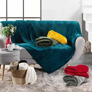 Плед Douceur d'Int".rieur FLANOU Однотонний 180 x 220 см Теракотовий synthetic.ua - Фото 1