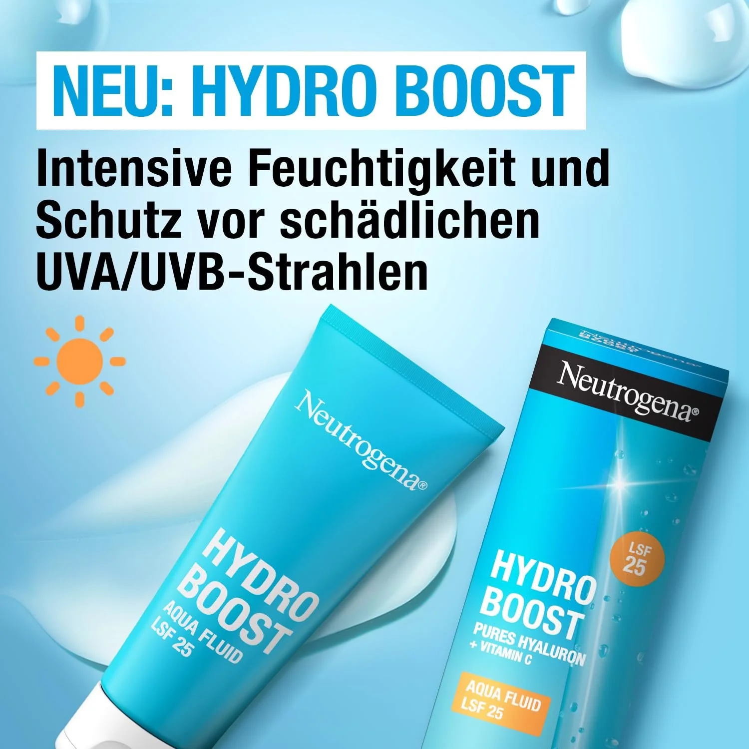 Денний крем Neutrogena Hydro Boost Aqua Fluid з гіалуроновою кислотою та вітаміном C SPF 25 50 мл, фото №2