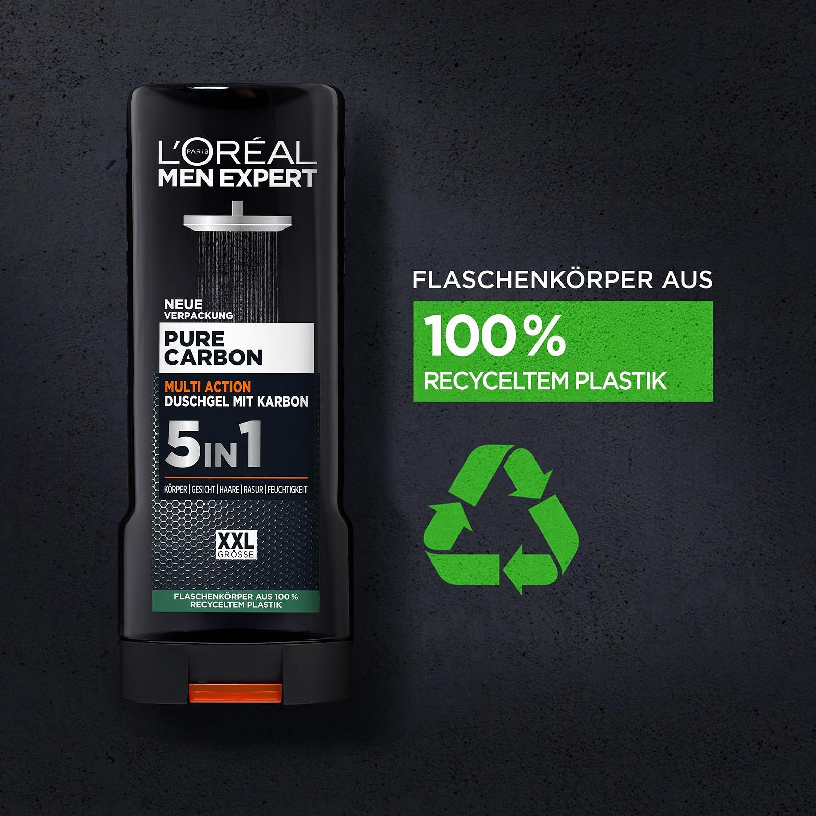 Гель для душа L'Oréal Paris Men Expert Carbon Clean для лица, тела и волос мужской пряный аромат 2 х 300 мл, фото №8