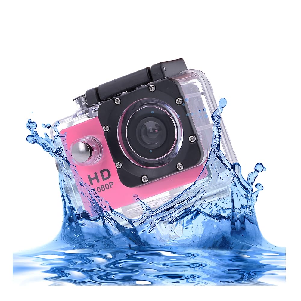 Екшн-камера REY 1080P HD Submersible Digital Sports Action Recreational 30M Рожевий, фото №2