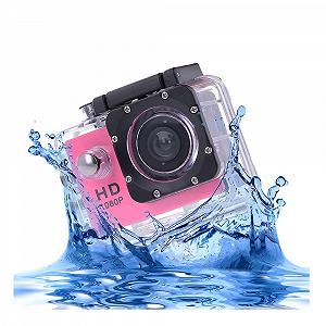 Екшн-камера REY 1080P HD Submersible Digital Sports Action Recreational 30M Рожевий synthetic.ua - Фото 1