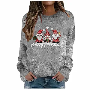 Рождественский джемпер Женский рождественский джемпер Элегантный вязаный джемпер Рождественская вечеринка Длинный рукав Рождественский принт Пуловер Свитшот Смешной рождественский костюм Рождественское платье Свитер - Фото 1
