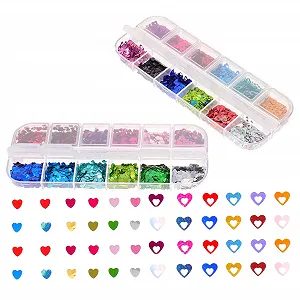 Стрази для нігтів FRCOLOR 2 коробки, серії , моделі , у формі серця, різних кольорів - Фото 1