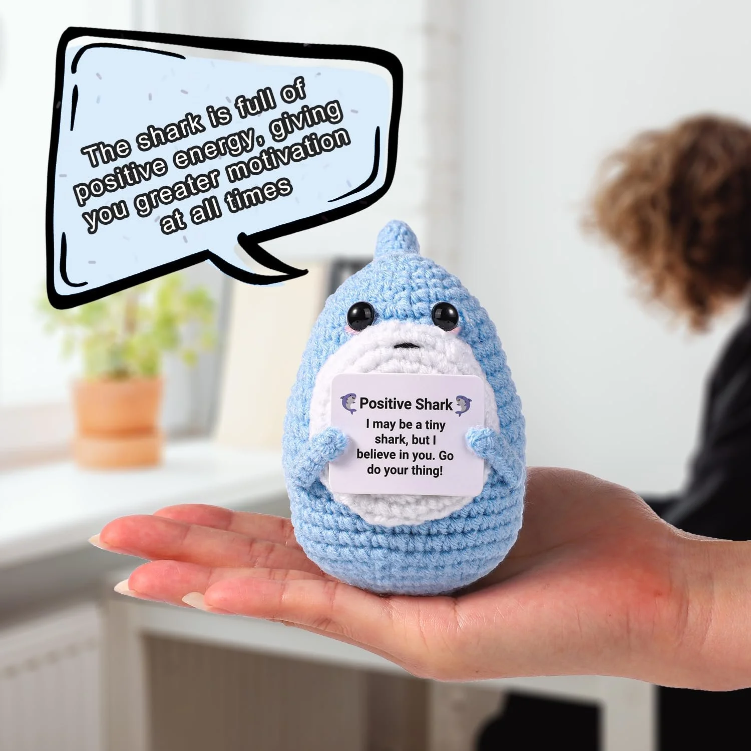 Вязаная игрушка Акула TOYMIS Positive Shark Мини кукла крючком, эмоциональная поддержка, подарок для вдохновения, украшение для вечеринки, фото №5 Вязаная игрушка Акула TOYMIS Positive Shark Мини кукла крючком, эмоциональная поддержка, подарок для вдохновения, украшение для вечеринки, фото №5