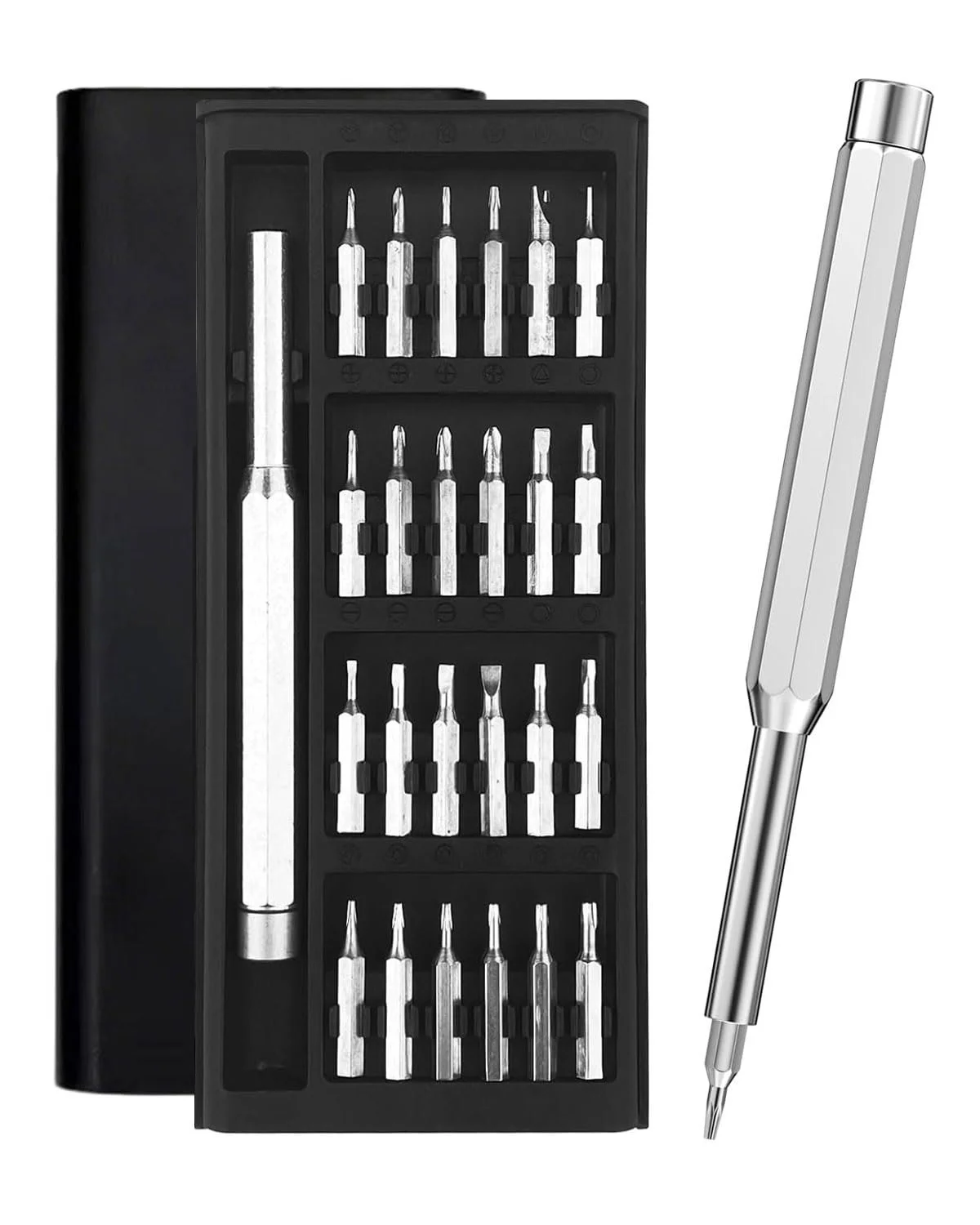 Набір прецизійних магнітних викруток 24-в-1 для годинників та електроніки, фото №1