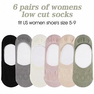 Носки-невидимки женские разноцветные (6 пар) Хлопок Силиконовая подкладка Невидимые дышащие носки для кроссовок Летние для мокасин (36-40) synthetic.ua - Фото 1