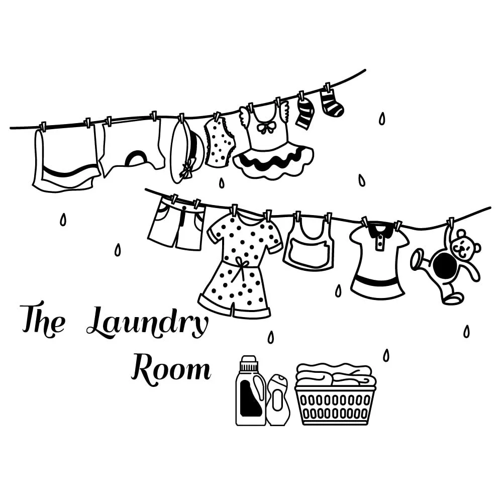 Наклейка на стіну SUPERDANT Пральня Самоклеюча Водонепроникна Вінілова, фото №1