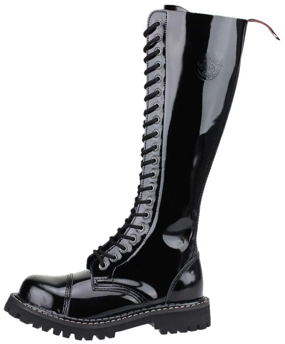 Черевики ANGRY ITCH Gothic Punk Army Ranger 20-Hole Шкіряні зі сталевим носком, фото №2