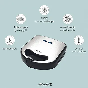 Сэндвичница My Wave 2 в 1, гриль-пластина, съемное антипригарное покрытие. цена на synthetic.ua - Фото 1 Сэндвичница My Wave 2 в 1, гриль-пластина, съемное антипригарное покрытие. synthetic.ua - Фото 1