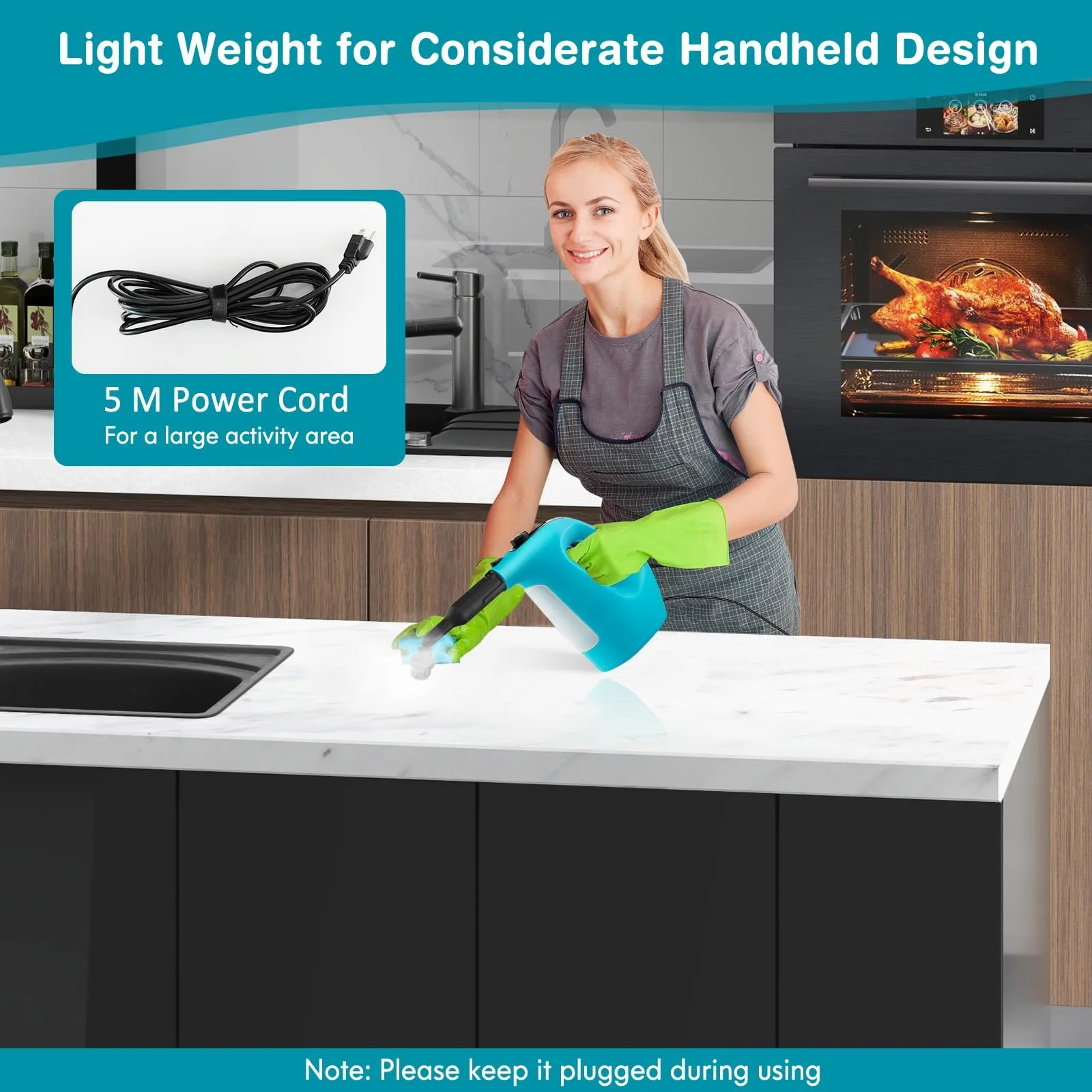 Пароочиститель SOARS 14 аксессуаров 2 Bar 125 ℃ 1 мин 1500 W 400ML Blue, фото №4 Пароочиститель SOARS 14 аксессуаров 2 Bar 125 ℃ 1 мин 1500 W 400ML Blue, фото №4