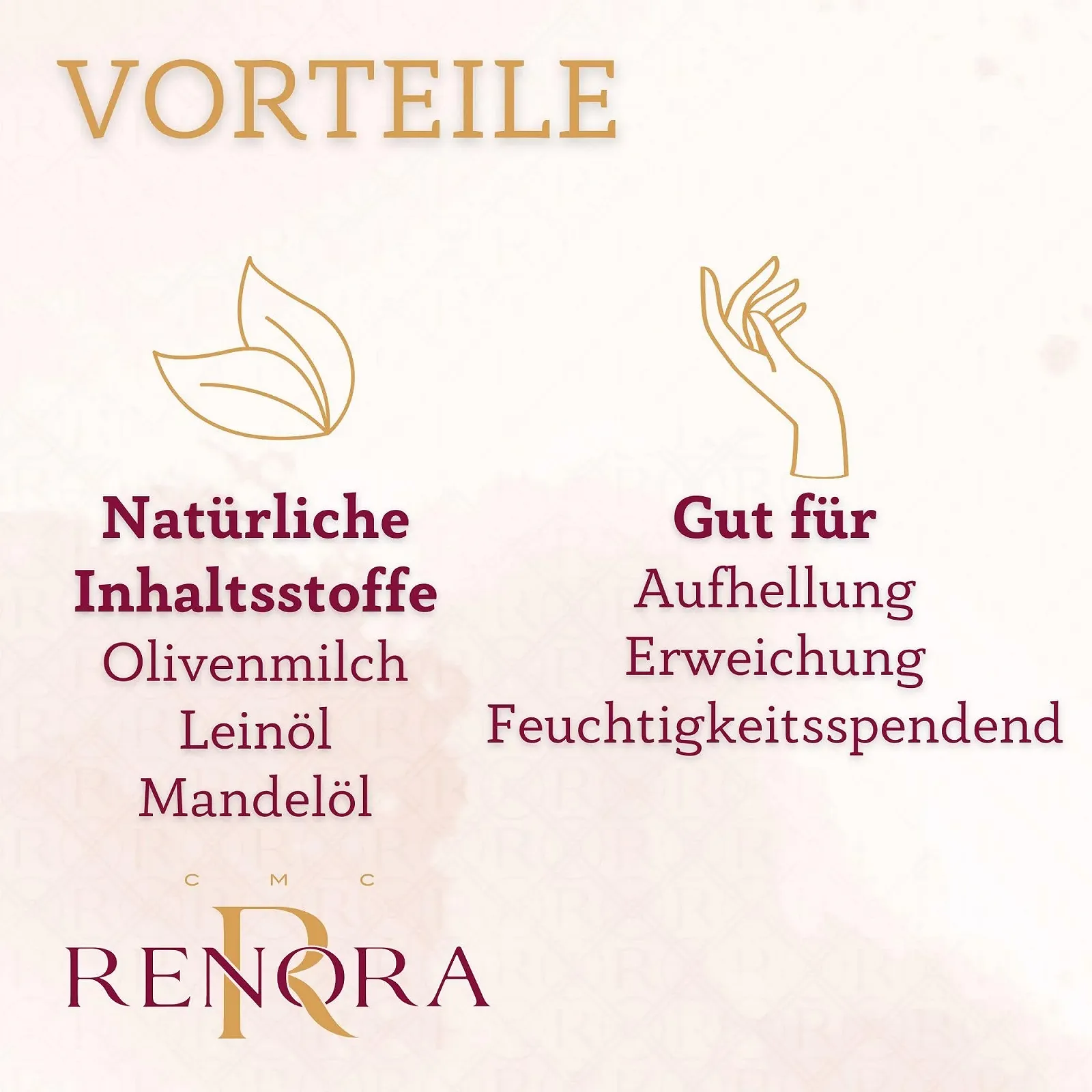 Крем для рук Renora I Brightening, Зволожуючий концентрат для рук та нігтів, з органічною лляною, мигдальною та оливковою олією, 75 мл, фото №4 Крем для рук Renora I Brightening, Зволожуючий концентрат для рук та нігтів, з органічною лляною, мигдальною та оливковою олією, 75 мл, фото №4