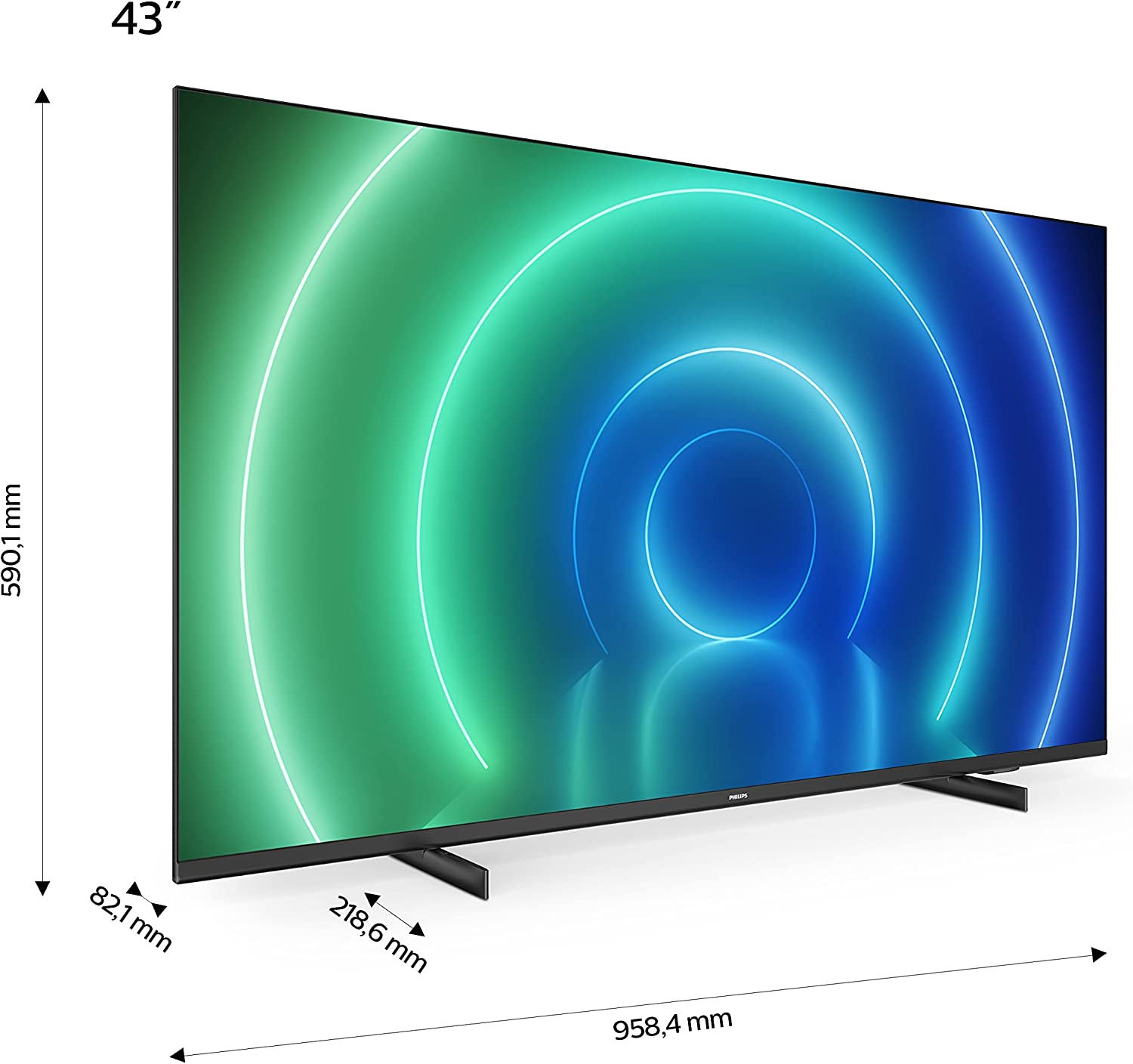Телевізор 43" Philips 43PUS7506/12 / 4K UHD / 60 Гц / VA / Smart TV Saphi / Wi-Fi / Bluetooth / T2 / Чорний, фото №2 Телевізор 43" Philips 43PUS7506/12 / 4K UHD / 60 Гц / VA / Smart TV Saphi / Wi-Fi / Bluetooth / T2 / Чорний, фото №2