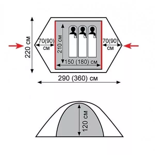 Палатка Tramp Peak 2 V2 TRT-025, фото №7