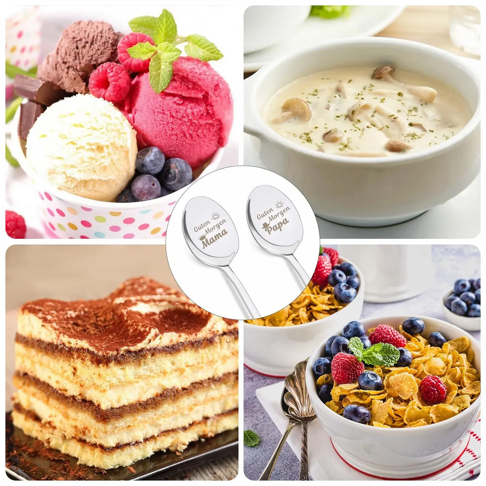 Ложка кавова Good Morning Mum Dad з гравіюванням Срібний, фото №6 Ложка кавова Good Morning Mum Dad з гравіюванням Срібний, фото №6