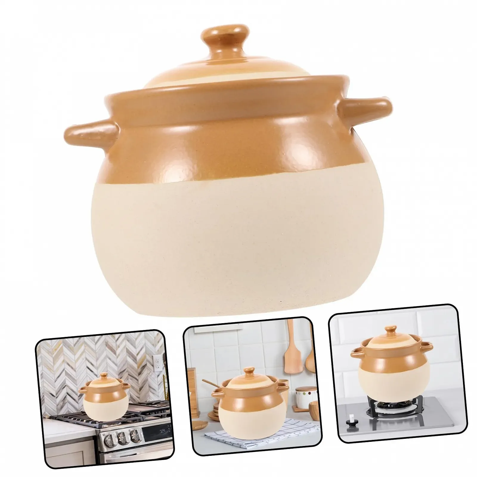 Кастрюля Toyvian Vintage керамическая термостойкая для тушения и рагу, фото №4