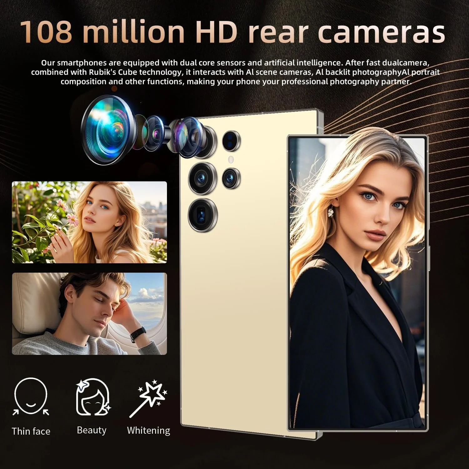 Смартфон Android 14 8+256 ГБ Dual SIM 6,8 дюйма HD 4500 мАч 21+8 Мп Fingerprint OTG Face ID Dark Green, фото №2 Смартфон Android 14 8+256 ГБ Dual SIM 6,8 дюйма HD 4500 мАч 21+8 Мп Fingerprint OTG Face ID Dark Green, фото №2