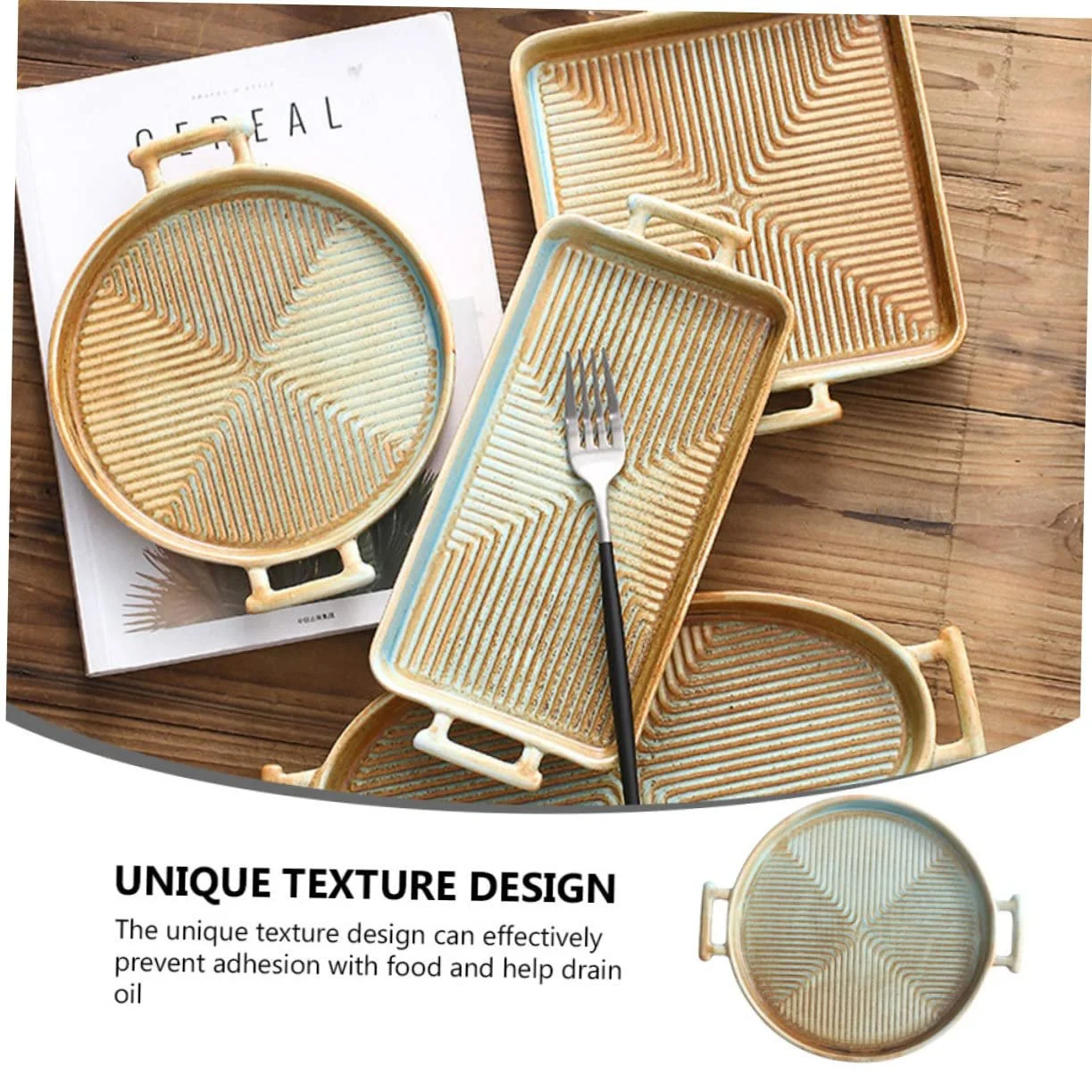 Форма для выпечки Керамическая Ретро С двумя ручками, фото №3 Форма для выпечки Керамическая Ретро С двумя ручками, фото №3