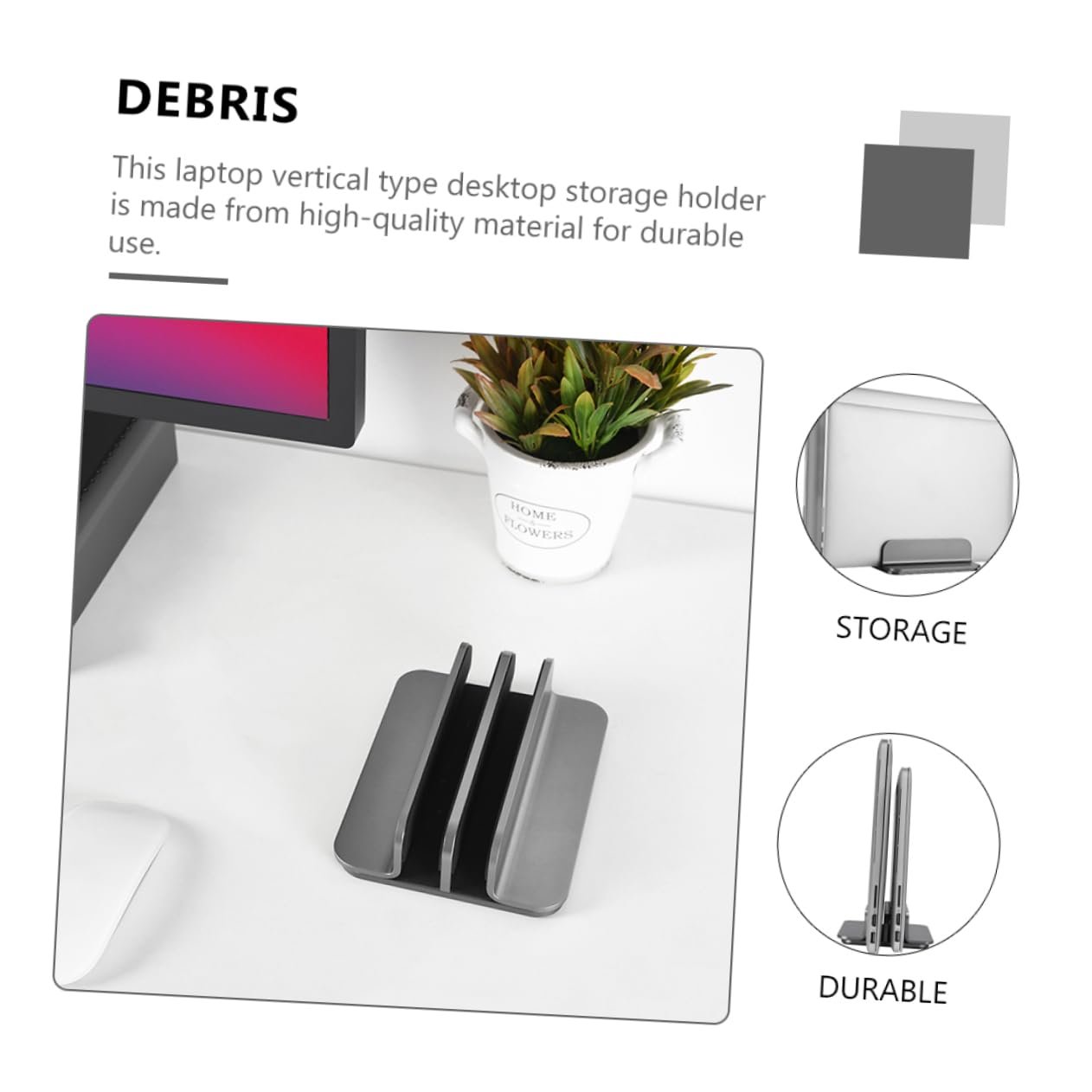 Вертикальна Підставка Алюмінієвий сплав для Ноутбука Ергономічна для столу Багатофункціональна для дому, офісу, навчання Міцна Легка, фото №7 Вертикальна Підставка Алюмінієвий сплав для Ноутбука Ергономічна для столу Багатофункціональна для дому, офісу, навчання Міцна Легка, фото №7