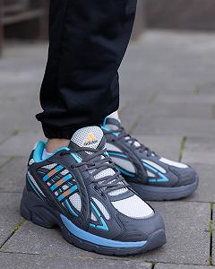 Мужские кожаные кроссовки Adidas Responce серо голубые повседневные легкие кросы адидас мужская летняя обувь - Фото 1