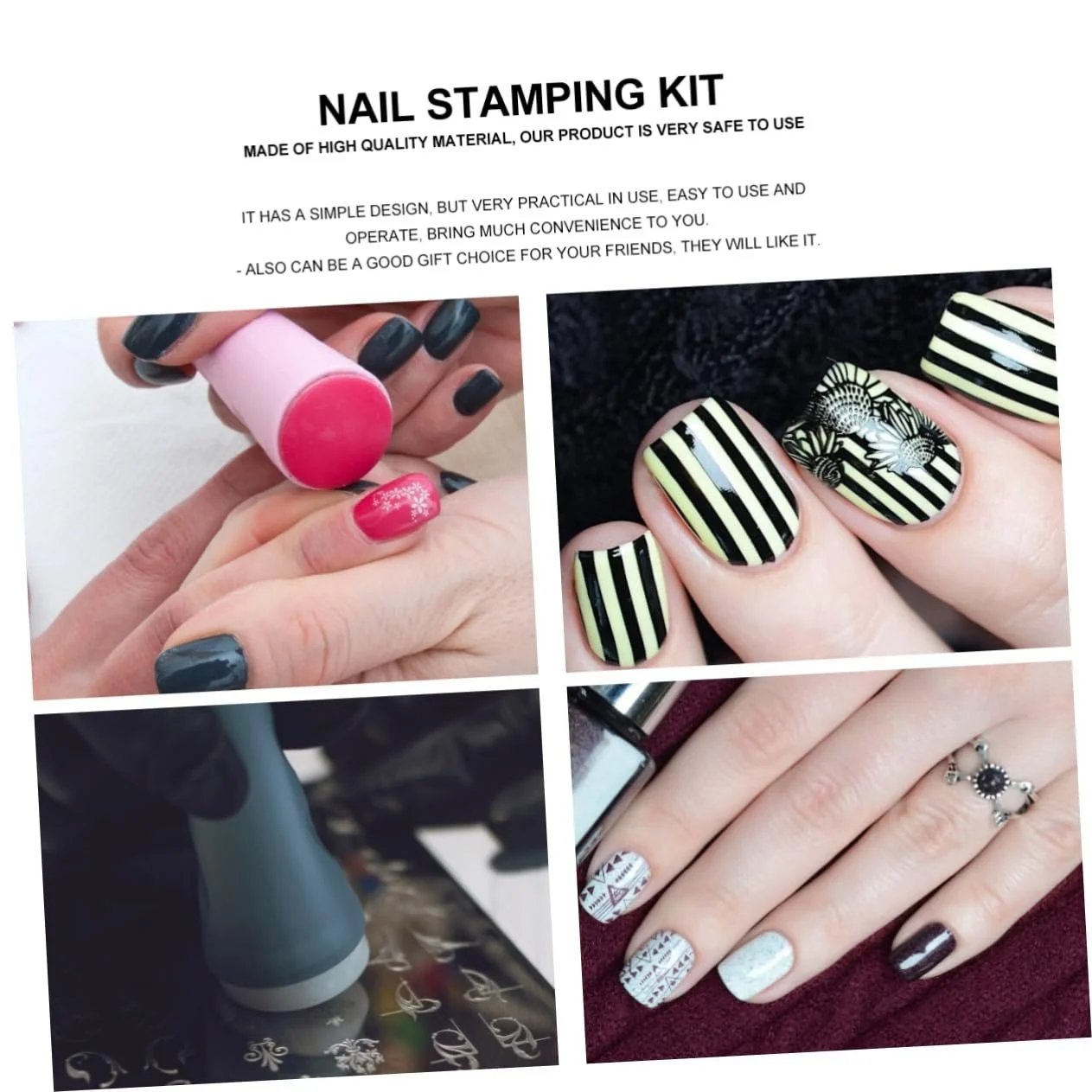 Набор штампов для дизайна ногтей 4 шт. Прозрачный, фото №8