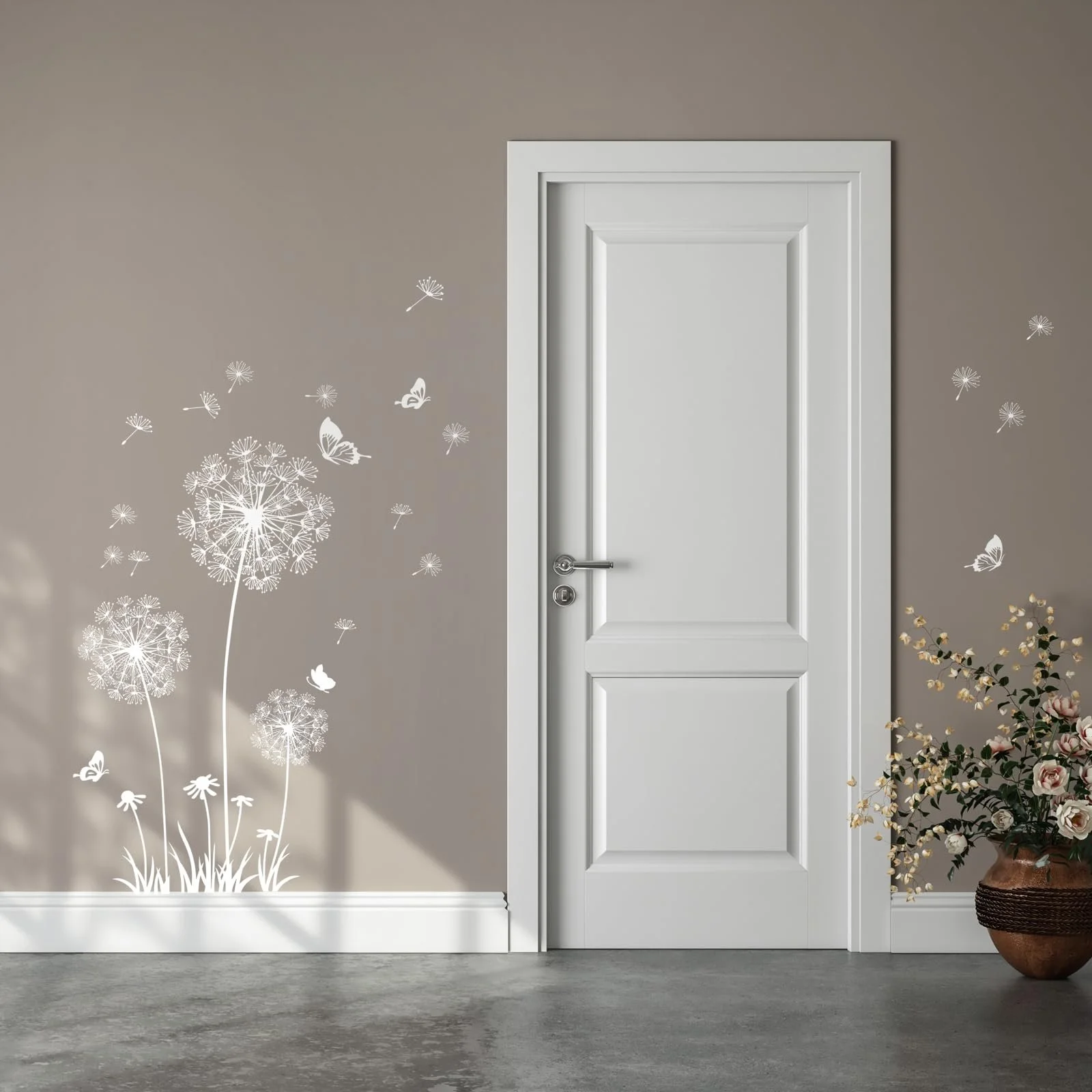 Наклейка на стіну Tanlaby Dandelion Білі квіти та метелики, фото №3