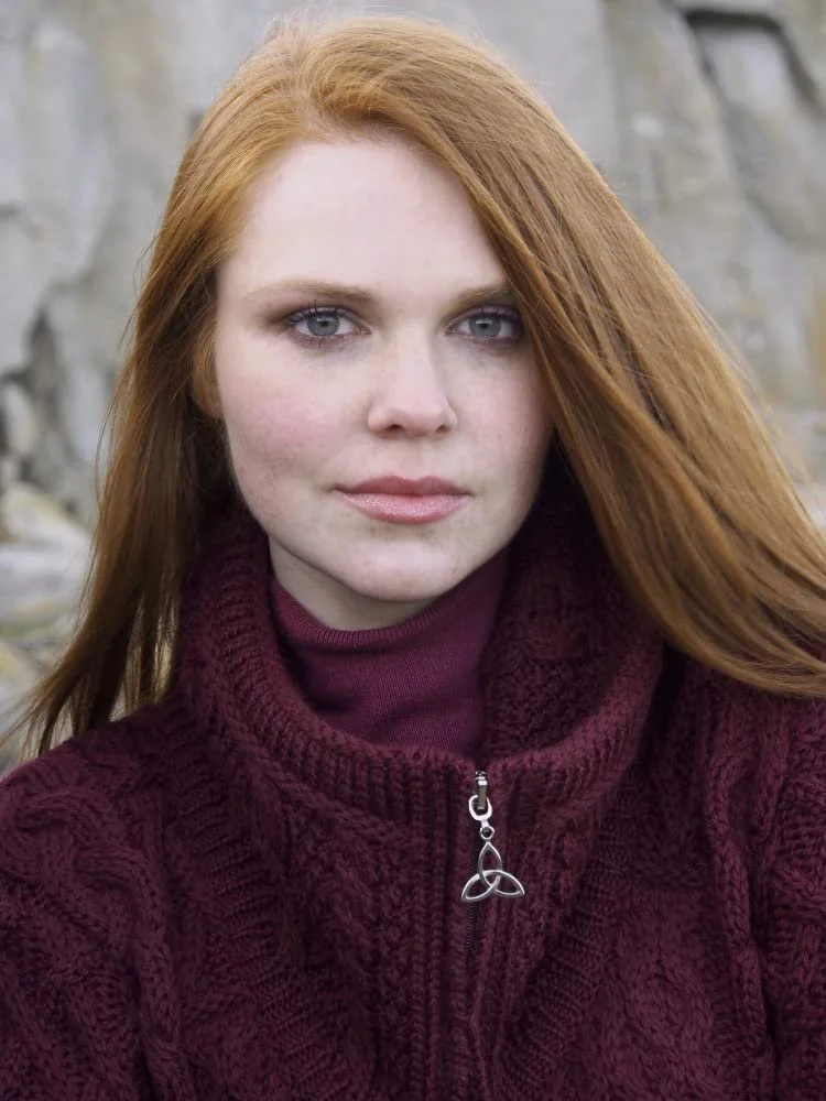 Пальто Aran Crafts Женское с двойным воротником 100% Merino Wool, винный цвет, фото №4 Пальто Aran Crafts Женское с двойным воротником 100% Merino Wool, винный цвет, фото №4