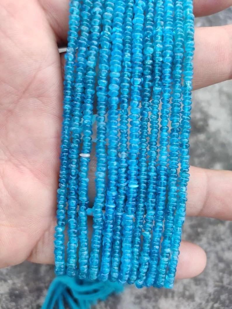 Бусины Апатит Неоновый Натуральный Круглый Фацетированный 3-3.5 мм, нить длиной 33 см бусины из драгоценных камней для ожерелья и браслета, фото №3