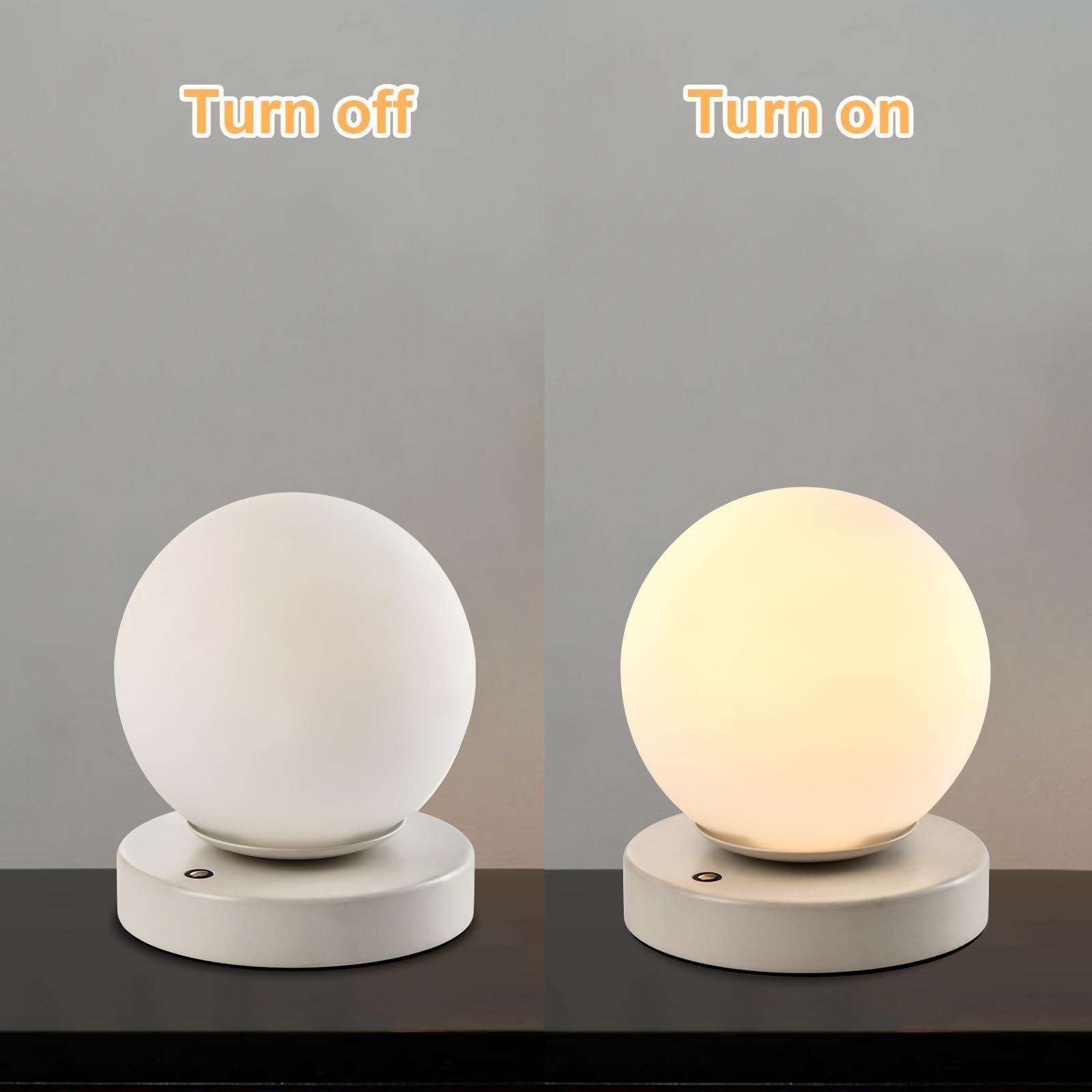 Настільна лампа LQWELL KT11328 3 рівні USB Glass White, фото №6