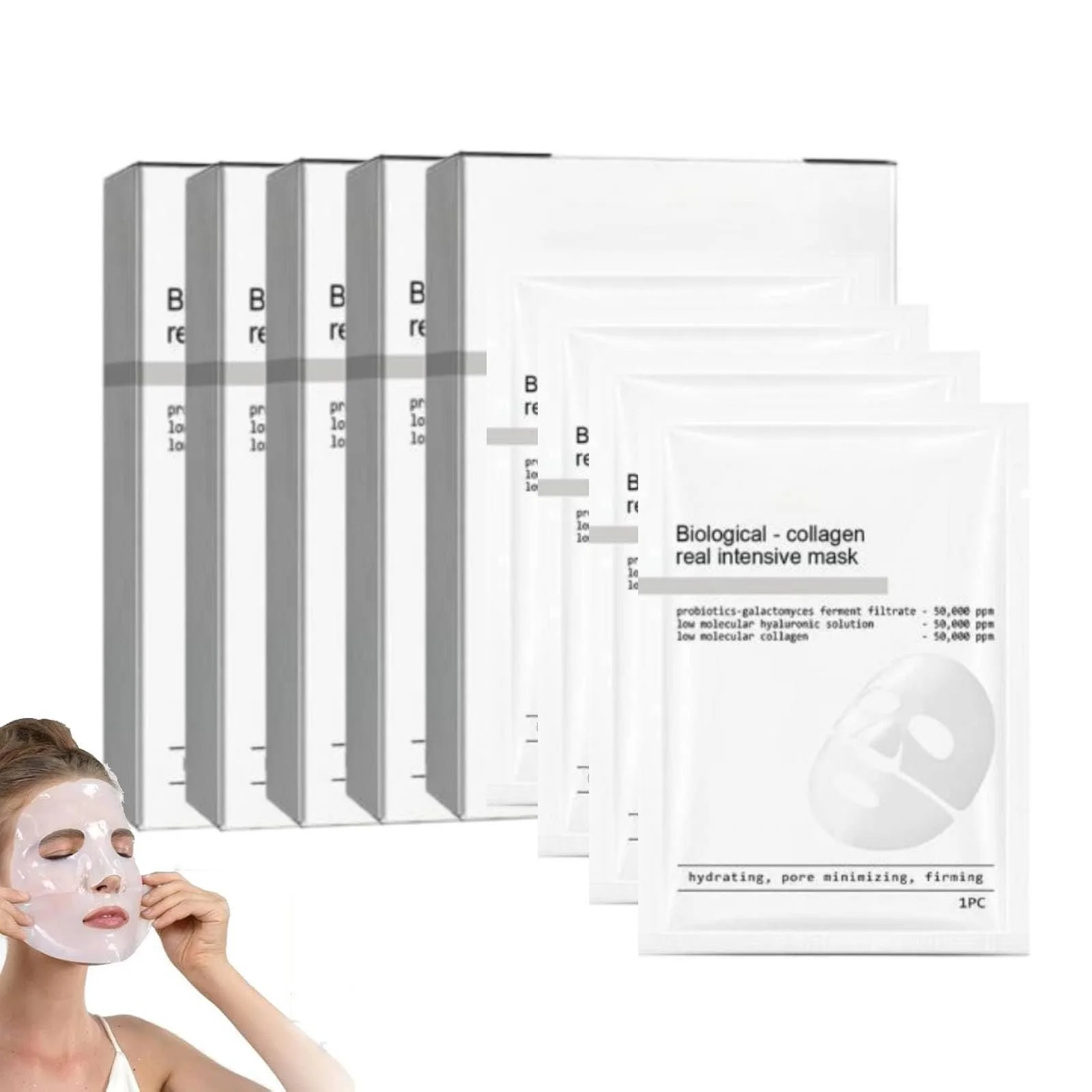 Маска для обличчя Nifora Bio Collagen, 20 шт. Органічна колагенова маска нічна, антивіковий догляд (20 шт.), фото №1