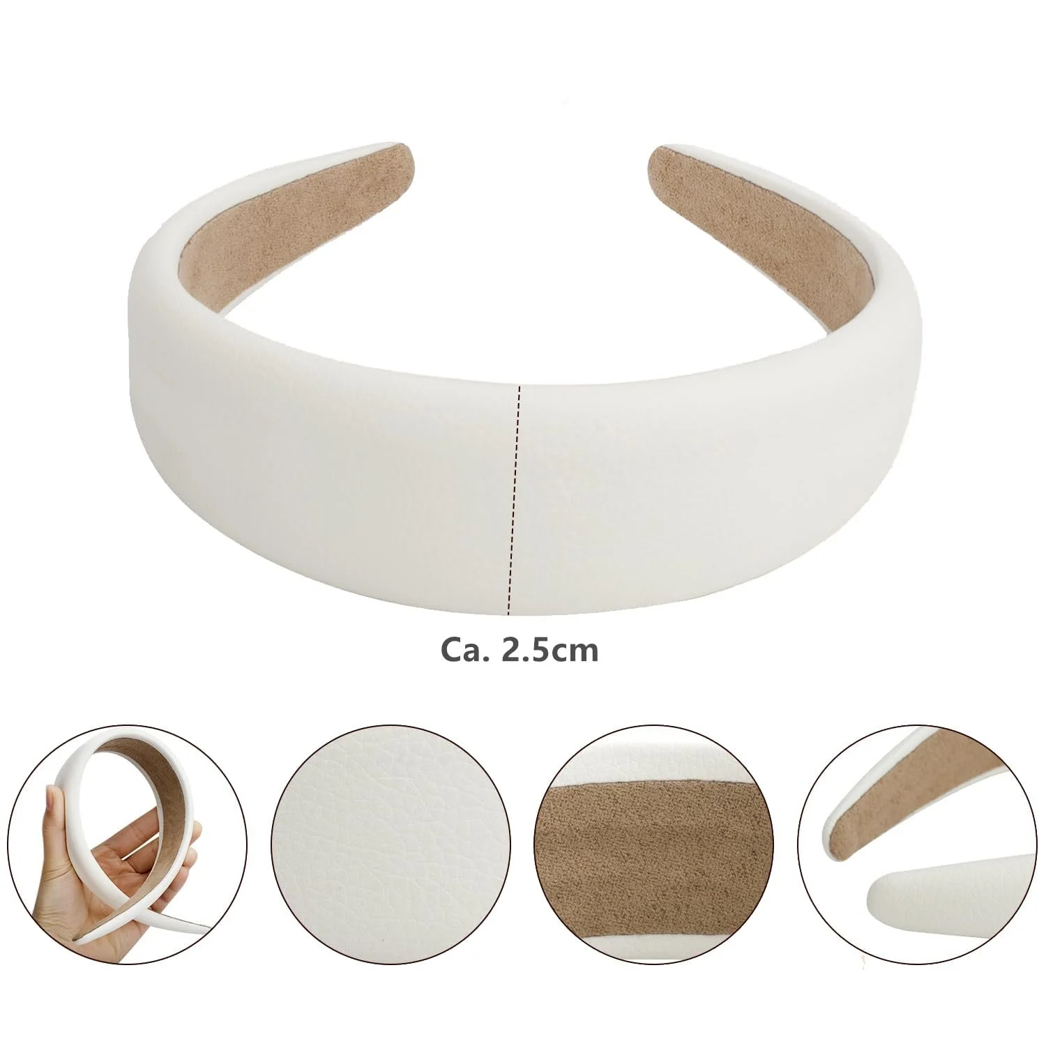 Обруч Модний Однотонний Нековзкий для Волосся 2,5 см, фото №2