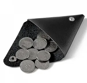 Чорна монетниця-гаманець, 10×10 см, на кнопці synthetic.ua - Фото 1