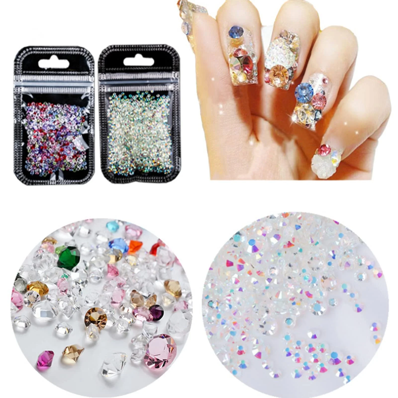 Стрази для нігтів Мікс Кольорів кристали для DIY 3D дизайну, фото №7