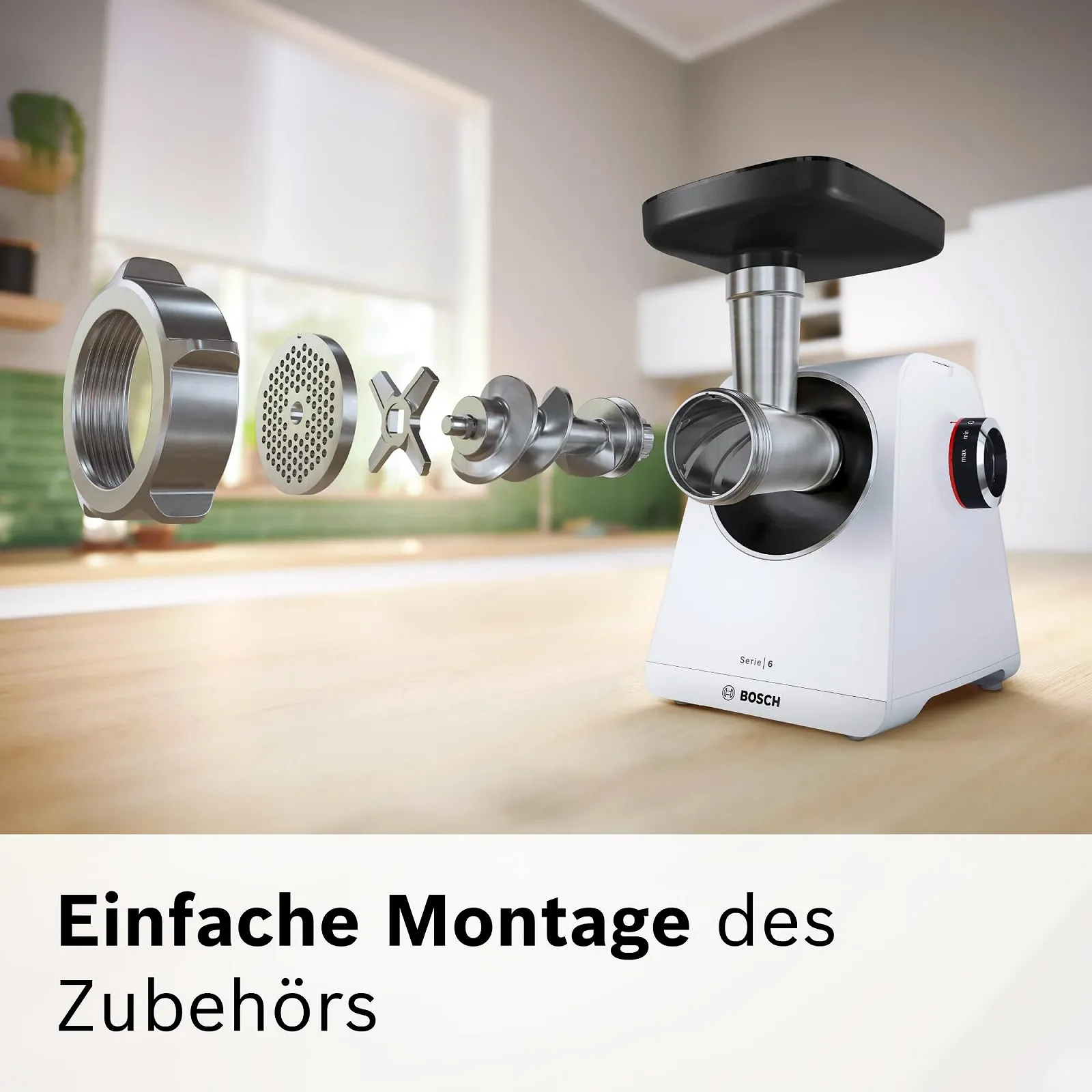 Мясорубка Bosch MultiPower MFWS607W Series 6 2100 Вт 2 диска Кеббе Белая, фото №16