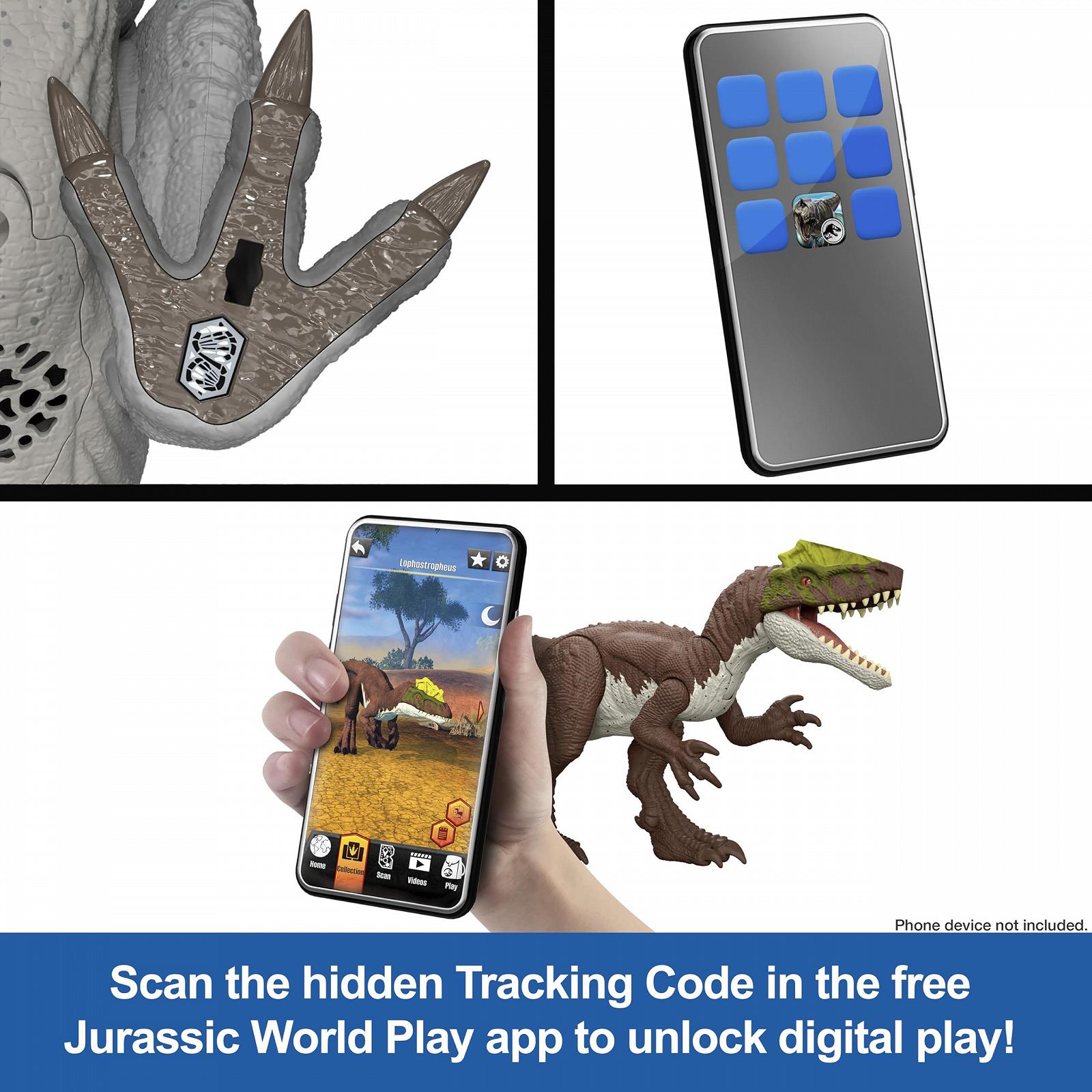 Игрушка Динозавр Mattel Jurassic World: The Rebirth, Spinosaurus Tail Thrasher, Фигурка с 2 движениями атаки, подвижный дизайн, фото №6