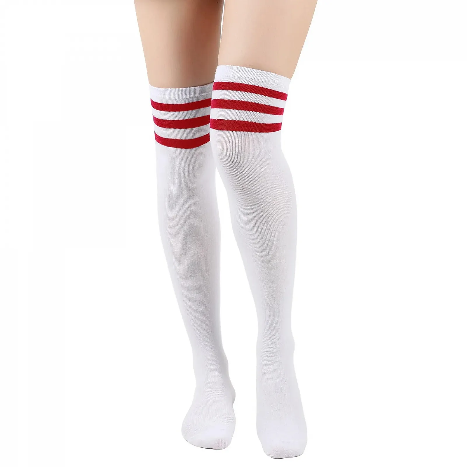 Жіночі гольфи в смужку вище коліна, один розмір, фото №1 Жіночі гольфи в смужку вище коліна, один розмір, фото №1