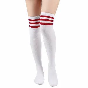 Жіночі гольфи в смужку вище коліна, один розмір - Фото 1