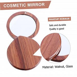 Зеркало Angoily Portable 2 x Cosmetic Folding Pocket Makeup Round Compact Travel Walnut цена на synthetic.ua - Фото 1 Зеркало Angoily Portable 2 x Cosmetic Folding Pocket Makeup Round Compact Travel Walnut synthetic.ua - Фото 1
