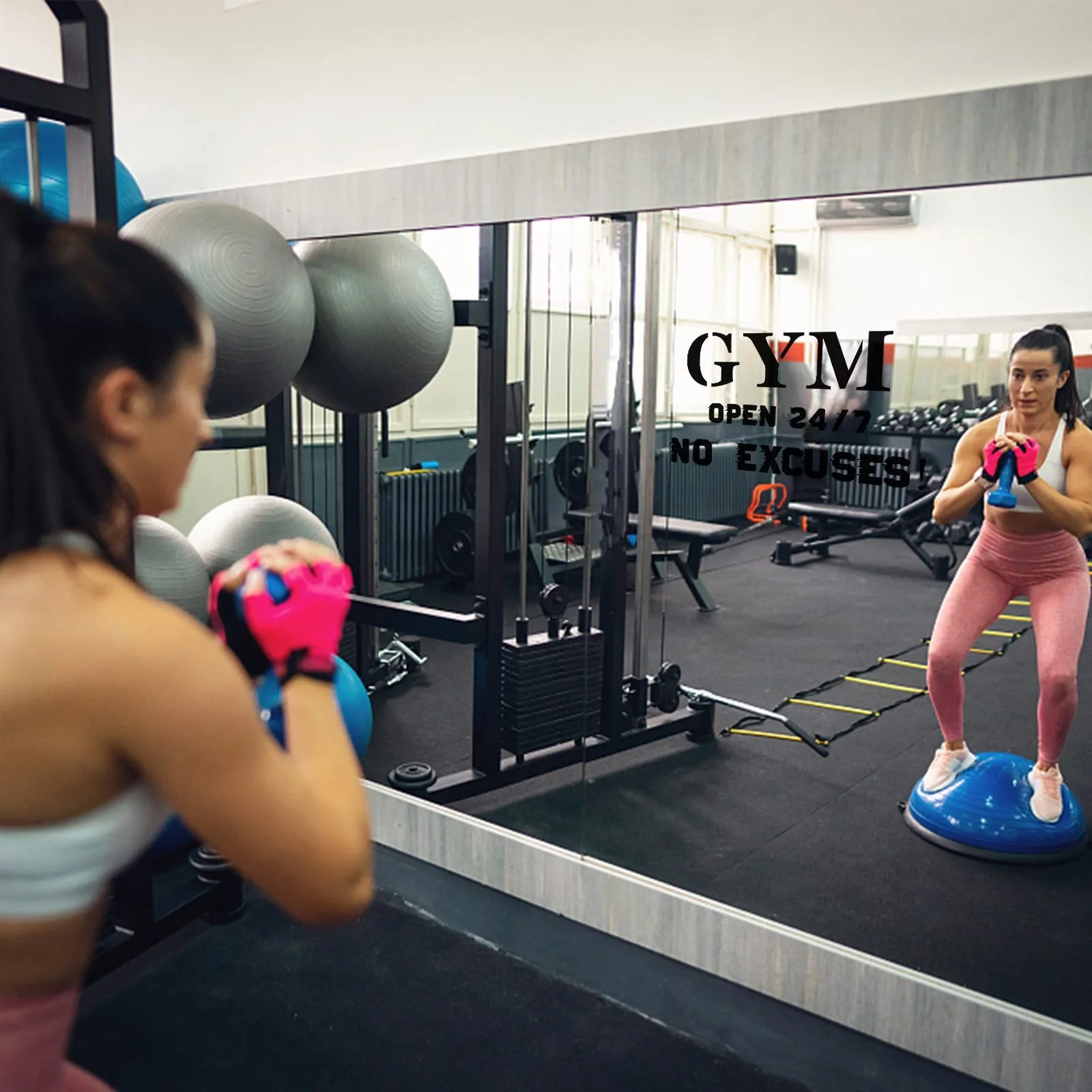 Наклейка на стіну SUPERDANT Gym Open 24/7 No Excuses Вінілова 58 x 35.5 см, фото №5