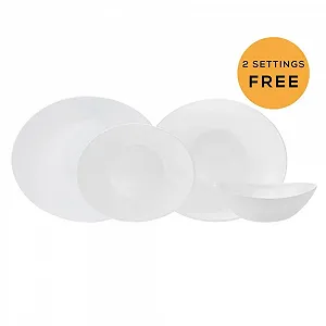 Набор посуды Karaca Pure, 24 предмета, Стеклокерамический набор на 6 персон, Термостойкий, Белый synthetic.ua - Фото 1