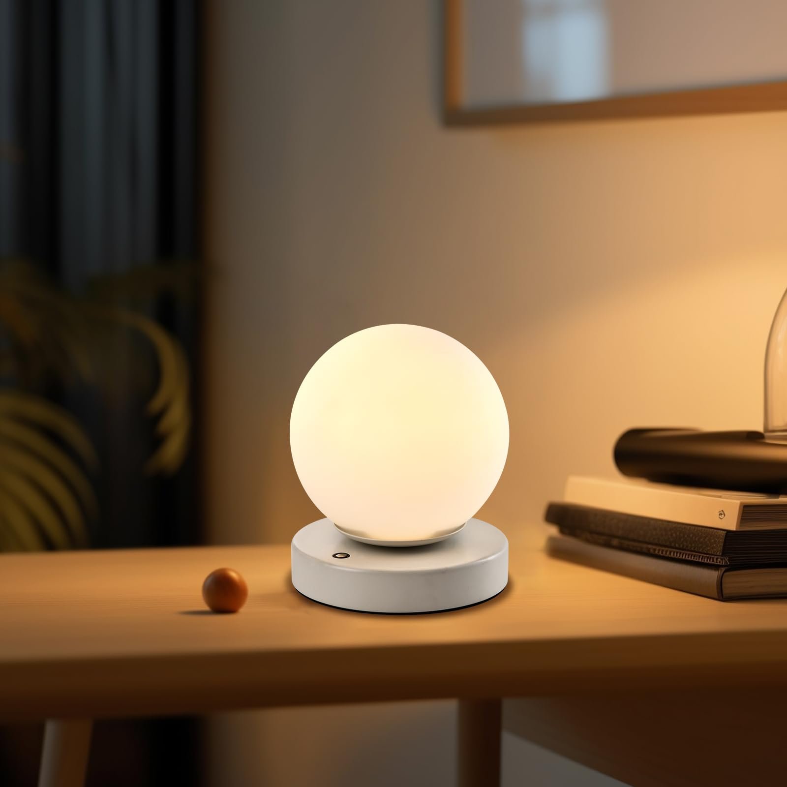 Настільна лампа LQWELL KT11328 3 рівні USB Glass White, фото №9