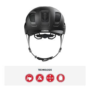 Шолом ABUS Hyban 2.0 Міський З заднім ліхтарем ABS Velvet Black synthetic.ua - Фото 1