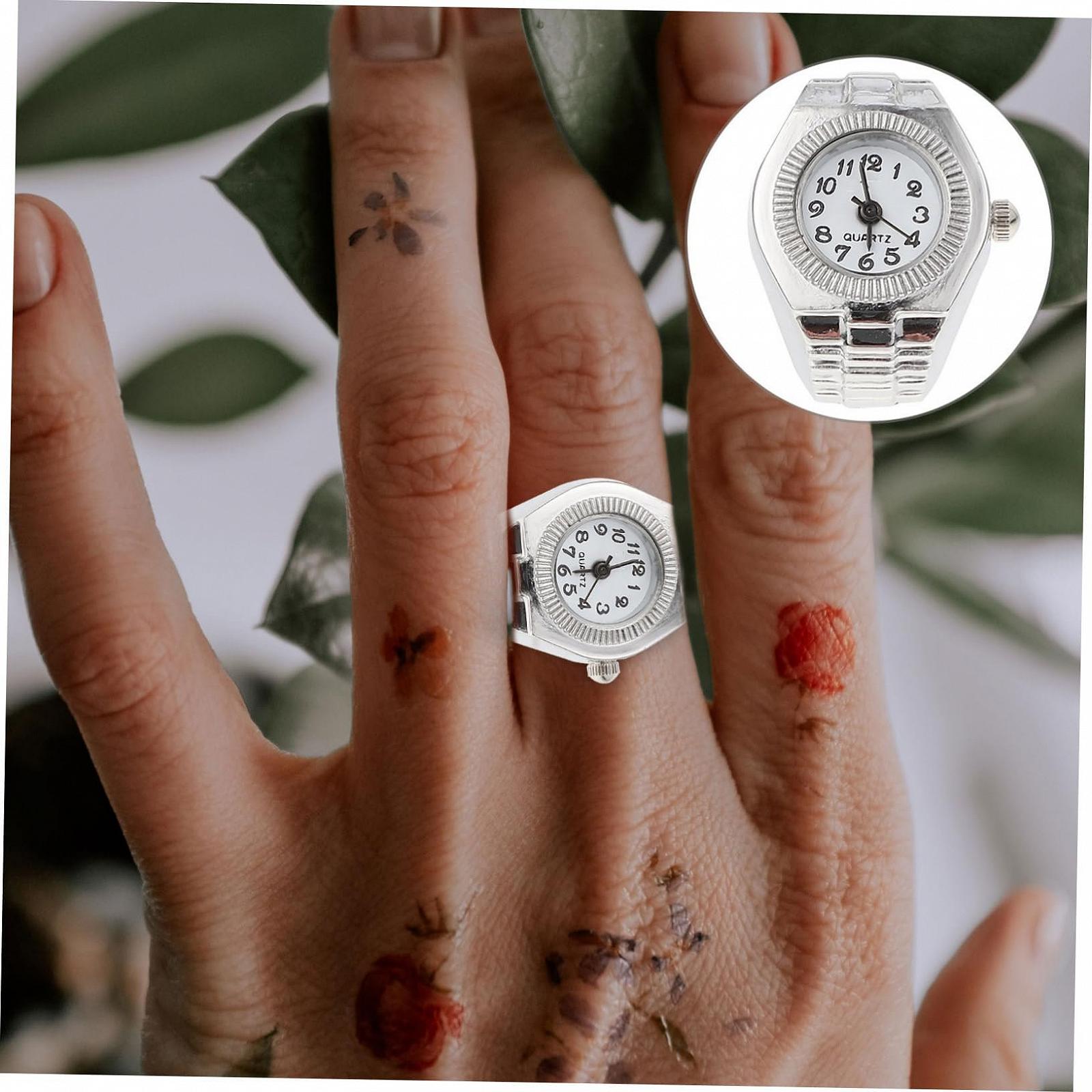 Кварцевые часы-кольцо PartyKindom, минималистичный дизайн, регулируемый, легкий, сочетается с любой одеждой, фото №4